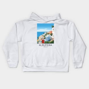 A Pop Art Travel Print of Albufeira - Portugal Kids Hoodie